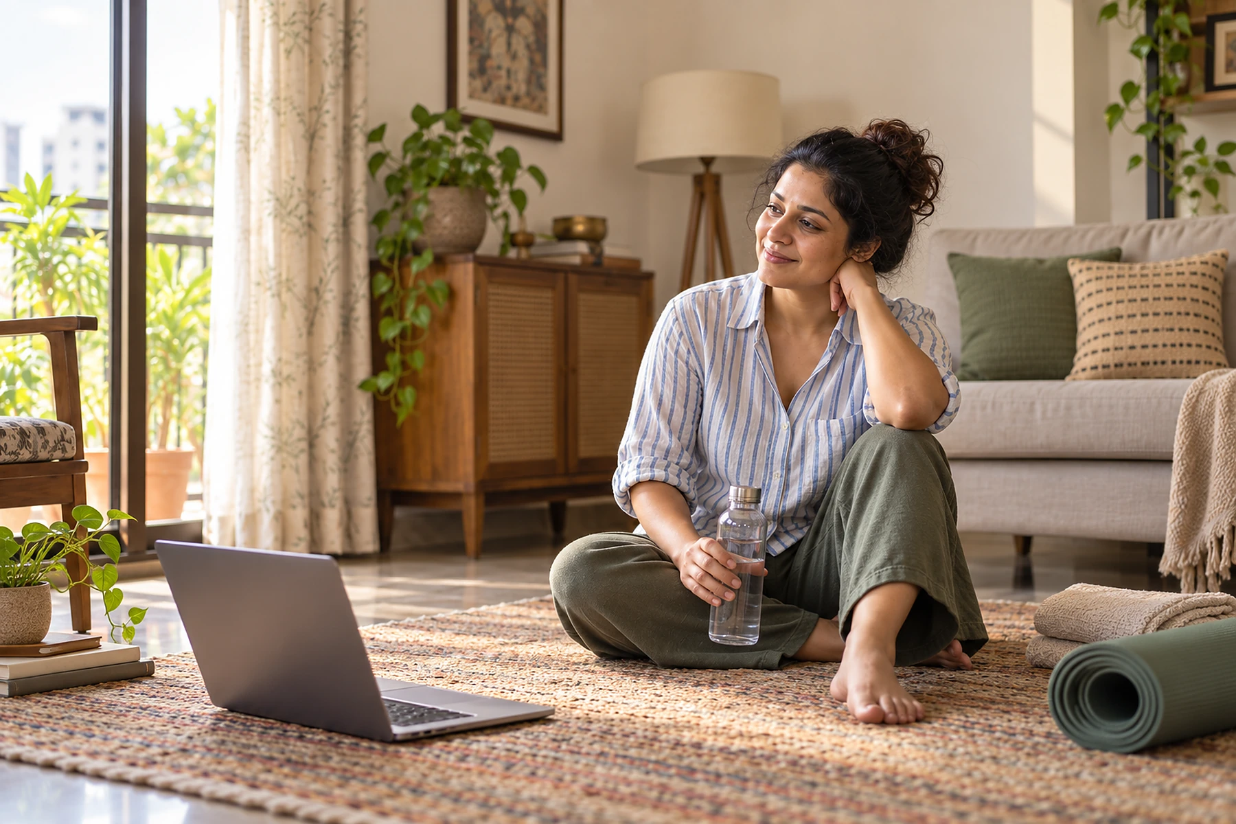 A home in the quiet minutes after a live class